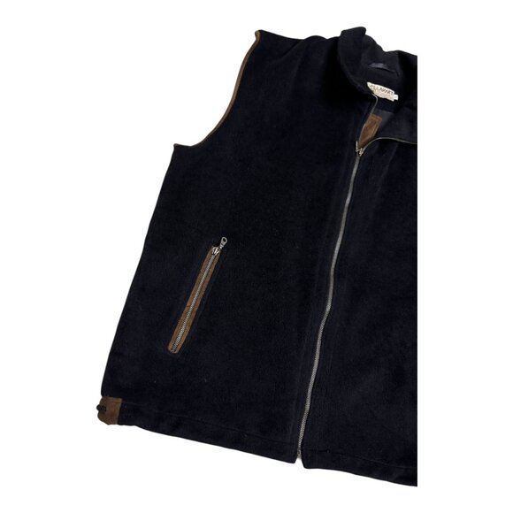 100% BABY ALPACA Tom Gutie Luxury Handmade Peru Fleece Black Vest Mens XL - Picture 7 of 8